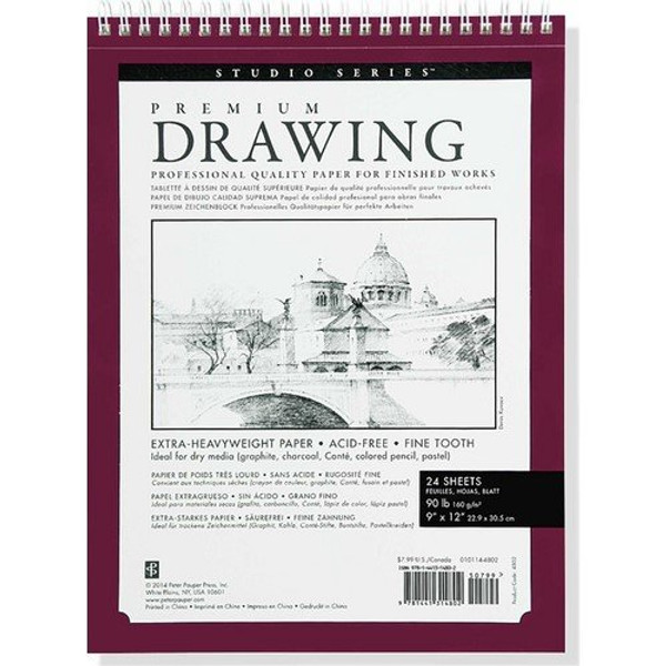 Large Premium Drawing Pad 9'' X 12'' (Sketchbook, Sketch book) (Studio)