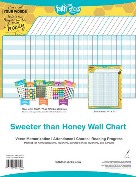 Sweeter than Honey Wall Chart (Faith That Sticks Stickers)