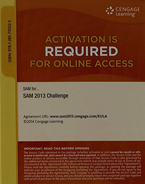 SAM 2013 Challenge Printed Access Card