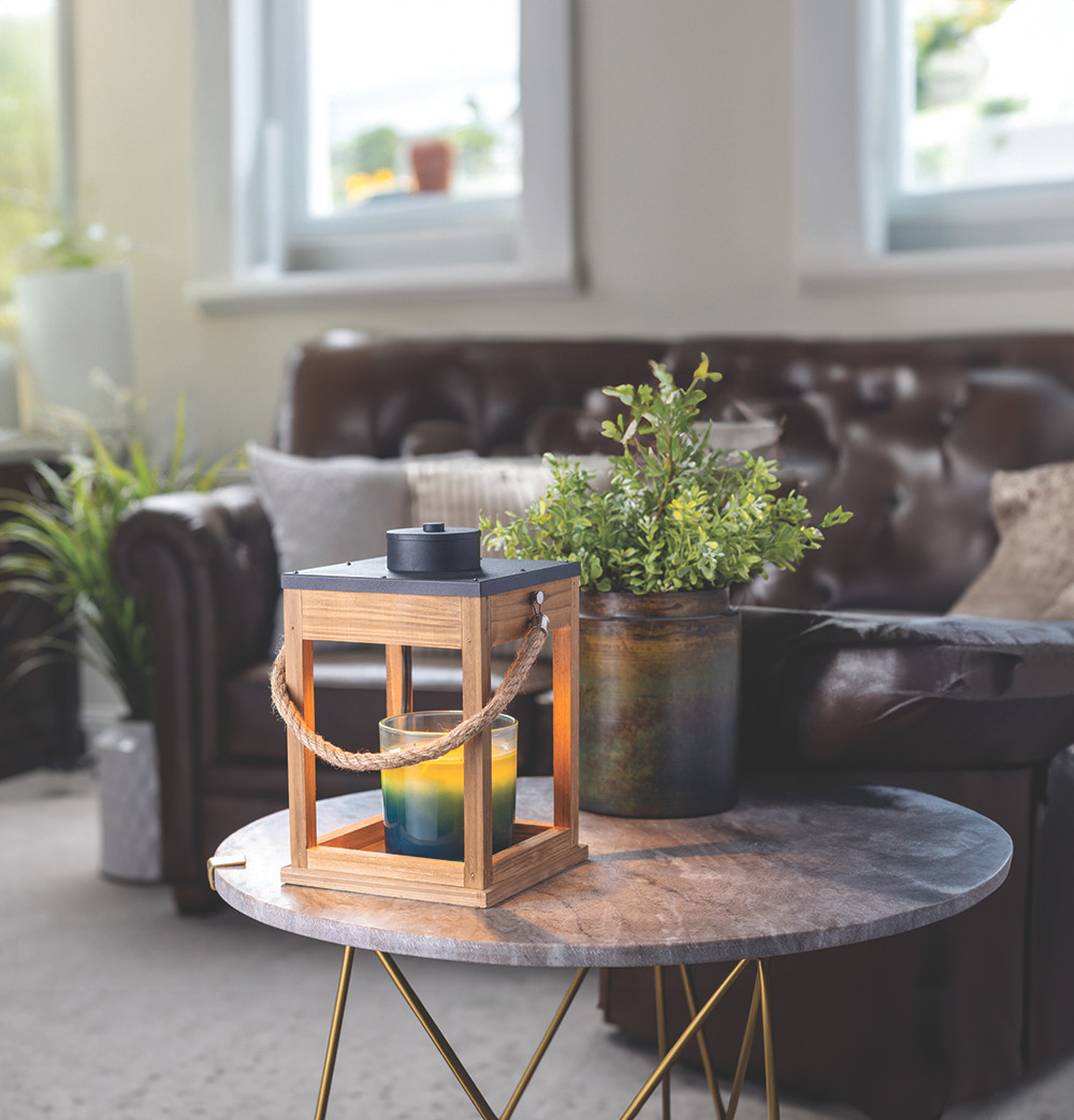 Wood & Rope Candle Warmer Lantern