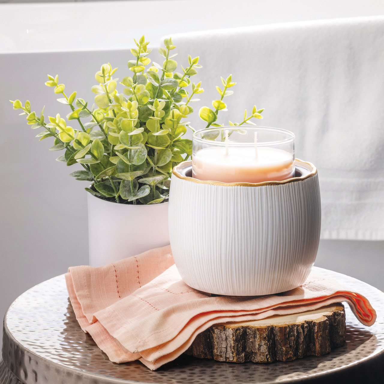 Golden Ridges Crock Candle Warmer