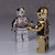 Rare Chrome C-3PO Custom Set Of 2 Gold/Silver Figures Star Wars