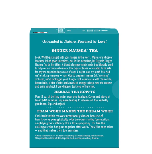 Ginger Nausea Tea - Earth Mama Organics