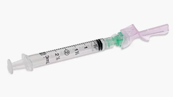 3 mL, Safety Syringe with Needle