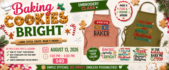 Baking Cookies Bright Embroidery Class