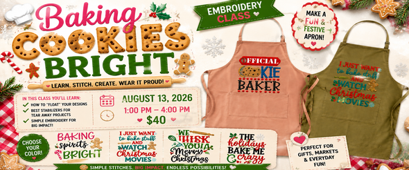 Baking Cookies Bright Embroidery Class