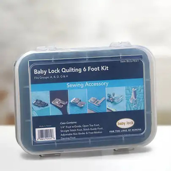 Baby Lock Quilting 6 Foot Kit With Case
SKU:BLQ-FEETUPC Code:098612425328