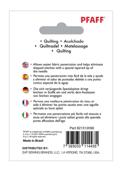 Quilting 80/12
SKU:

821312096

EAN:

7393033114435

Pack Size:

5