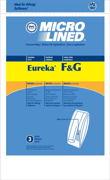 Eureka Replacement: ER-1476
Paper Bag, DVC Eureka/Sanitare F&G MicroL 3Pk