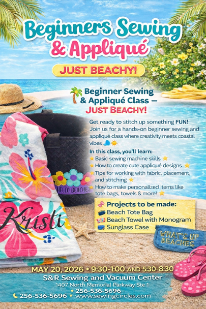 Just Beachy – Beginners Sewing & Appliqué Class - EVENING
