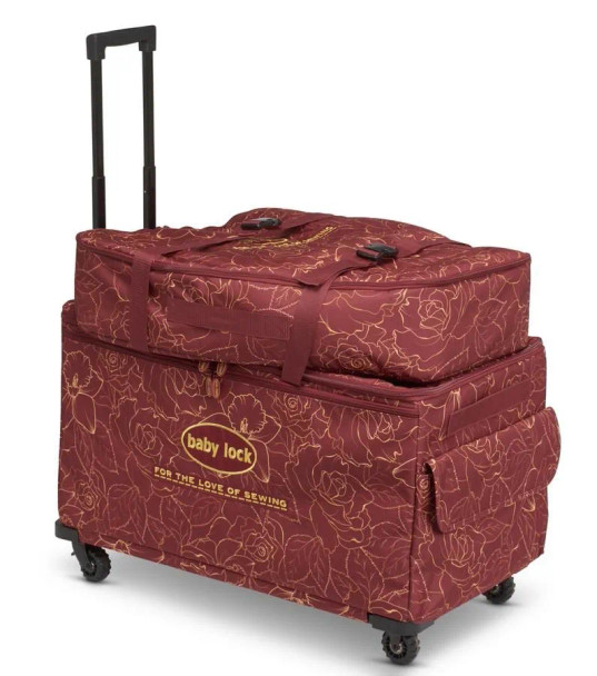 Baby Lock Extra Large Machine Trolley Set Limited Edition Maroon Trolley With Gold Rose Pattern
SKU:BLMTXL-MRNROSE