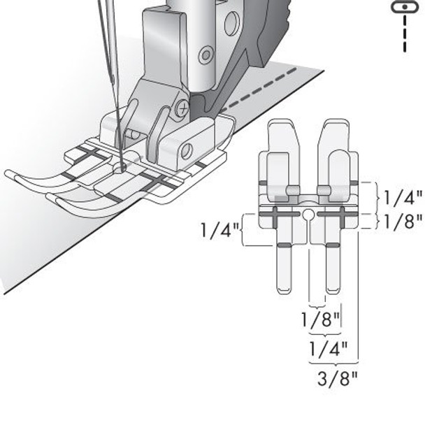 PFAFF CLEAR 1/4 INCH QUILTING FOOT FOR IDT SYSTEM 820883096