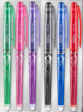 Frixion XF Erasable Gel Pen 6pc Assorted