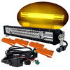 T Series 20" Triple Row LED Light Bar Combo Beam + Amber Lens Cover Wire Harness Kit for Offroad Truck SUV UTV RV