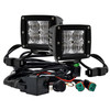 4D Series OZ-USA® 3" Pod High Intensity LED Ditch Lights Flood Beam Pattern Plug and Play Wire Harness Offroad 
