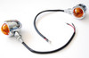 (W) Panhead Chrome Amber Lens Turn signal universal cruiser chopper custom bobber cafe racer xl