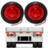 5.5 inch Round Red Lens  21-LED Tail Brake Light Flush Mount with Rubber Grommet