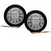 5.5 inch Round Clear Lens  21-LED Tail Brake Turn Signal Light Flush Mount with Rubber Grommet Truck Trailer 12V 24V