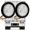 5.5 inch Round Clear Lens  21-LED Tail Brake Turn Signal Light Flush Mount with Rubber Grommet Truck Trailer 12V 24V