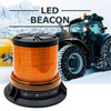 360°  Amber LED Strobe 5-Inch Rotating Beacon Flashing Emergency Warning Caution Light Amber Lens