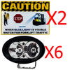 6X Blue Forklift LED Light and Warehouse Safety Laminated Vinyl Caution Sign