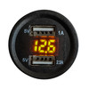 Round Voltage Meter Dual USB Port Amber LED with Power Bus Bar Distribution Block Wire Harness Compatible with Can-Am Maverick X3  RS Turbo Commander Defender