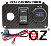 Carbon Fiber Golf Cart Volt Meter Key Switch Plate USB charger for EZGO TXT PDS Electric 36v 48v 