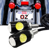 Carbon Fiber License Plate Frame with Dual White LED Tag Lights & Red LED Brake Lights for Motorcycle