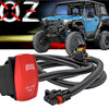 LED Lightbar On/Off Red Rocker Switch with Pulse Power Busbar Plug Wire Harness Kit Compatible with Polaris RZR Pro Ranger Crew XP General