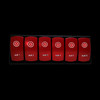 6  Gang Aux On/Off Red Rocker Switch for Trucks Tractors RVs Marine Vessels Overhead Dash Panel