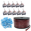 Harness kit 10x Toggle switch, 100ft 16 AWG 2 Wiring, 40x Male & Female flat spade connector kit 12V 15A Heavy-Duty On/Off SPST