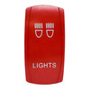 LIGHTS | On / Off Red Rocker Switch | 4-Pin 20A White LED Backlit | Waterproof 12V – 48V