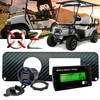 Carbon Fiber Golf Ball Holder Dash Cover Plate with Digital Battery Capacity Meter & Dual USB Charger – Compatible with EZGO TXT PDS 36V & 48V Electric Golf Carts