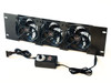 2X 3U Rackmount Cooling Intake + Exhaust Fan Panel – Quiet High-Airflow 19" Server Network AV Cabinet Cooler Carbon Fiber