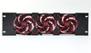 3U Rackmount Cooling Exhaust Fan Panel Red Grille – Quiet High-Airflow 19" Server Network AV Cabinet Cooler Carbon Fiber