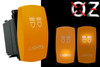 LIGHTS | On / Off Yellow Rocker Switch | 4-Pin 20A White LED Backlit | Waterproof 12V – 48V