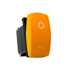PTO | On / Off Yellow Rocker Switch | 4-Pin 20A White LED Backlit | Waterproof 12V – 48V