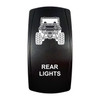 UTV Rear Lights | On / Off Rocker Switch | 4-Pin 20A Blue LED Backlit | Waterproof 12V – 48V
