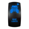UTV Whip Lights | On / Off Rocker Switch | 4-Pin 20A Blue LED Backlit | Waterproof 12V – 48V