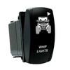 UTV Whip Lights | On / Off Rocker Switch | 4-Pin 20A Blue LED Backlit | Waterproof 12V – 48V