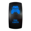 UTV Pod Lights | On / Off Rocker Switch | 4-Pin 20A Blue LED Backlit | Waterproof 12V – 48V