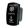 Navigation Anchor Lights | Boat | On / Off / On Rocker Switch | 4-Pin 20A Blue LED Backlit | Waterproof 12V – 48V |
