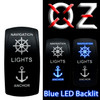Navigation Anchor Lights | Boat | On / Off / On Rocker Switch | 4-Pin 20A Blue LED Backlit | Waterproof 12V – 48V |