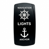 Navigation Anchor Lights | Boat | On / Off / On Rocker Switch | 4-Pin 20A Blue LED Backlit | Waterproof 12V – 48V |