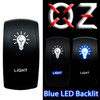 LIGHT | On / Off Rocker Switch | 4-Pin 20A Blue LED Backlit | Waterproof 12V – 48V |