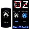 IGNITE | On / Off Momentary Rocker Switch | 4-Pin 20A Blue LED Backlit | Waterproof 12V – 48V |