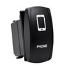 PHONE | On / Off Rocker Switch | Cellphone Icon | 4-Pin 20A Blue LED Backlit | Waterproof 12V – 48V