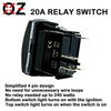 CLOUD | On / Off Rocker Switch | 4-Pin 20A Blue LED Backlit | Waterproof 12V – 48V