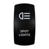 SPOT LIGHTS rocker switch with laser-etched spot lights icon, in daylight