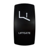 LIFTGATE rocker switch with laser-etched ramp / liftgate icon, in daylight